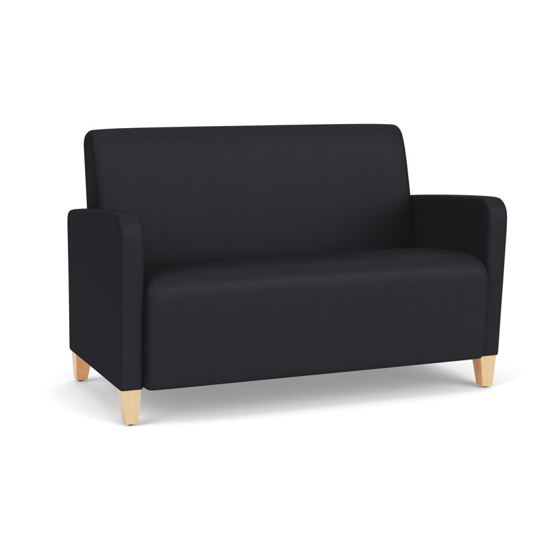 Causeuse de réception Ravenna, Noir Patriot Plus, Bois naturel