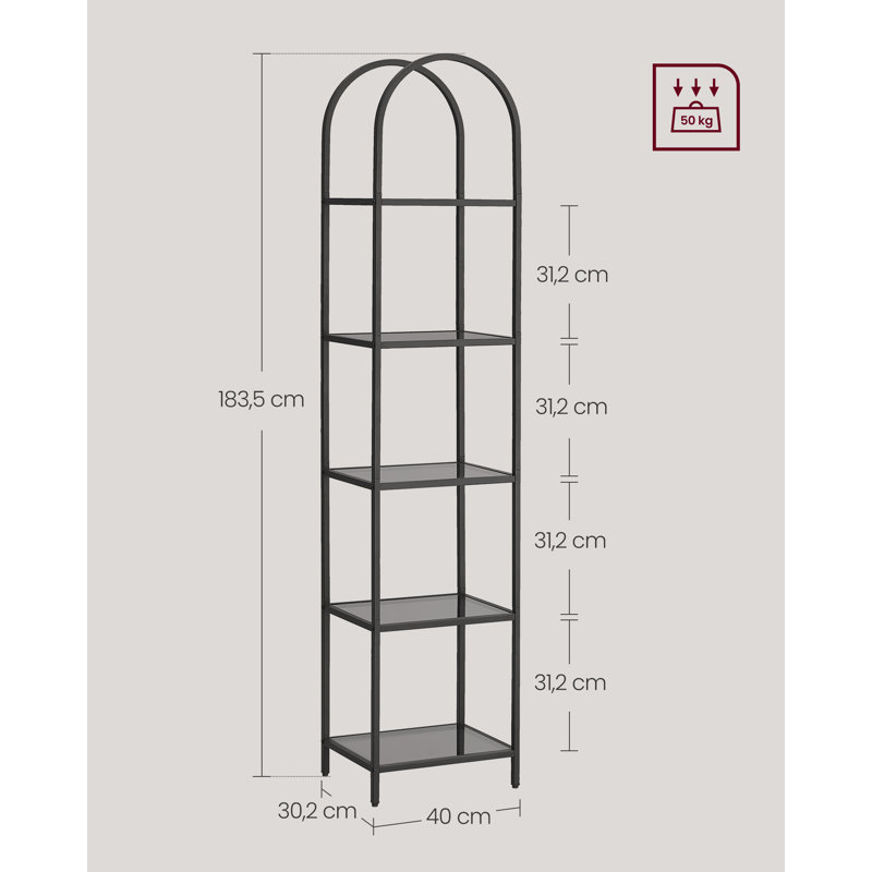 Tellisford 40cm W Steel Shelving Unit, Black