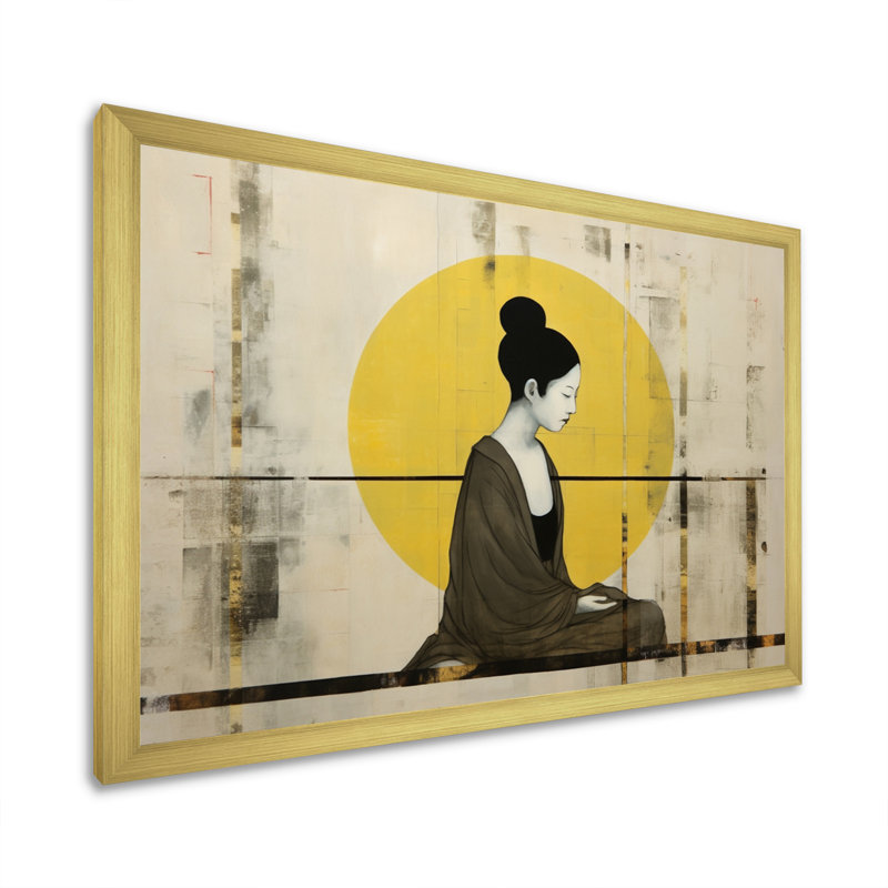 Machutte Asian Art Modern Zen II, reproduction d'art sur toile, H 16 po x l 32 po x P 1 po, Encadrement doré