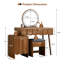 Ensemble de coiffeuse avec tabouret et miroir à DEL-1171380612