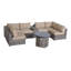 Ensemble de conversation modulaire avec coussins Sunbrella 8 pièces Alieyah