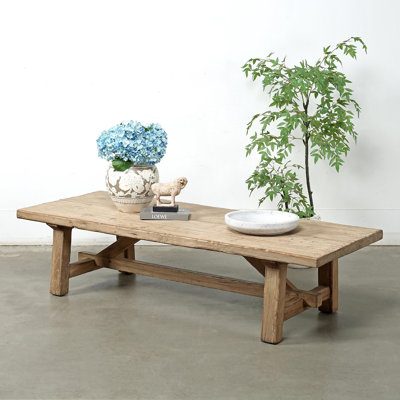 Approx. 70 Inches Long Rustic Farmhouse Coffee Table Weathered Natural