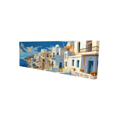 Greece Bedroom Canvas - Blue Contemporary Home Decor Art