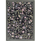 Hand-Knotted High-Quality Black and Light Gren Area Rug