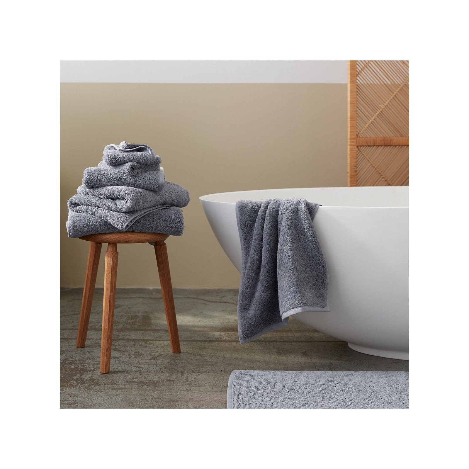 Cloud Loom Organic Bath Mat, Steel Blue, 36" L x 24" W