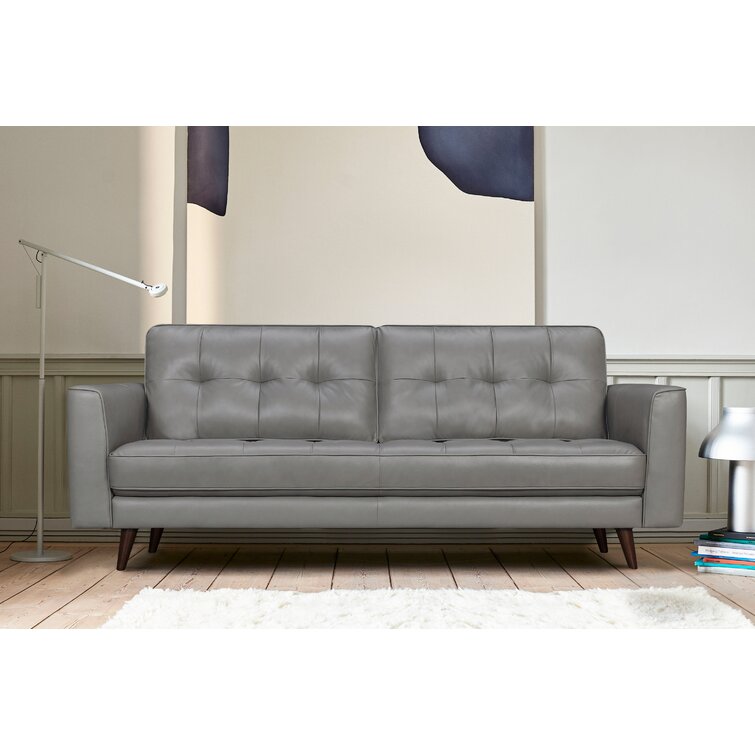 70.08 Genuine Leather Standard Sofa Cushion Loveseat Corrigan Studio Fabric: Dark Gray Genuine Leather