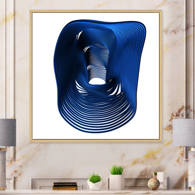 Fractal Abstract Blue Shape - Painting on Canvas
