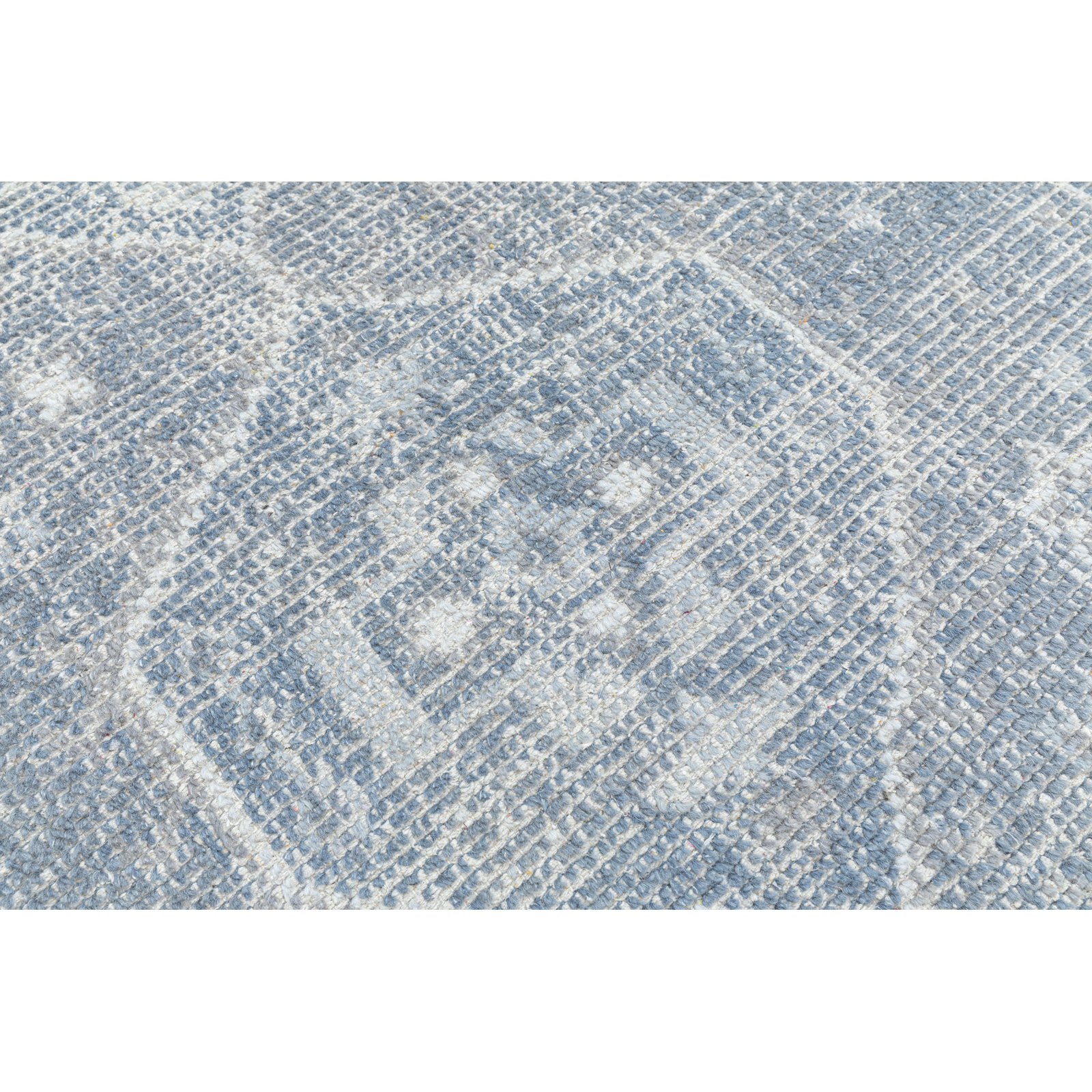Ciro Handmade Wool Blue/Ivory Rug, Rectangle 5' x 8'