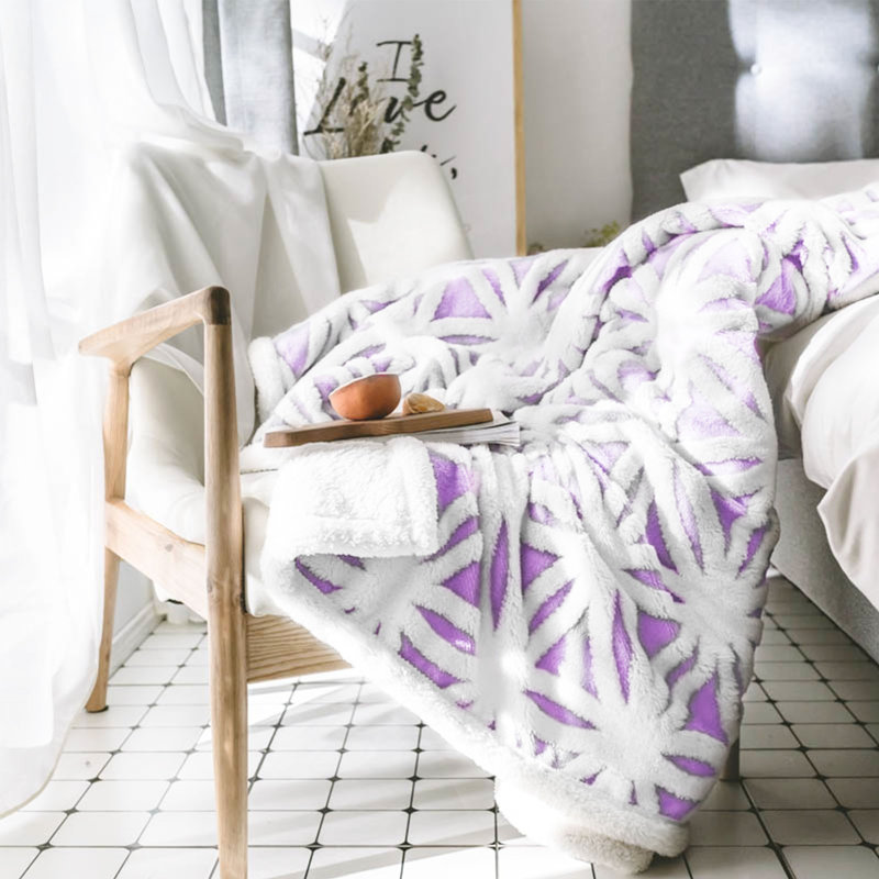Quilted Throw Blanket, Purple