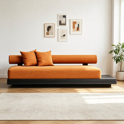 Modern and Simple Design Orange Sofa