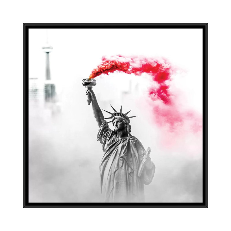 Statue Of Liberty by Paul Haag - Print on Canvas, 45.72 cm H x 45.72 cm W, Black Framed