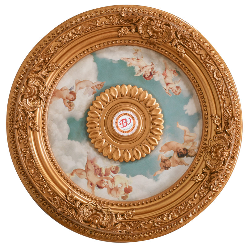 Cherub Sky Ceiling Medallion, Gold