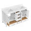 Meuble-lavabo 60 po, meuble-lavabo avec cadre en bois massif, comptoir autoportant avec double vasque-974925787