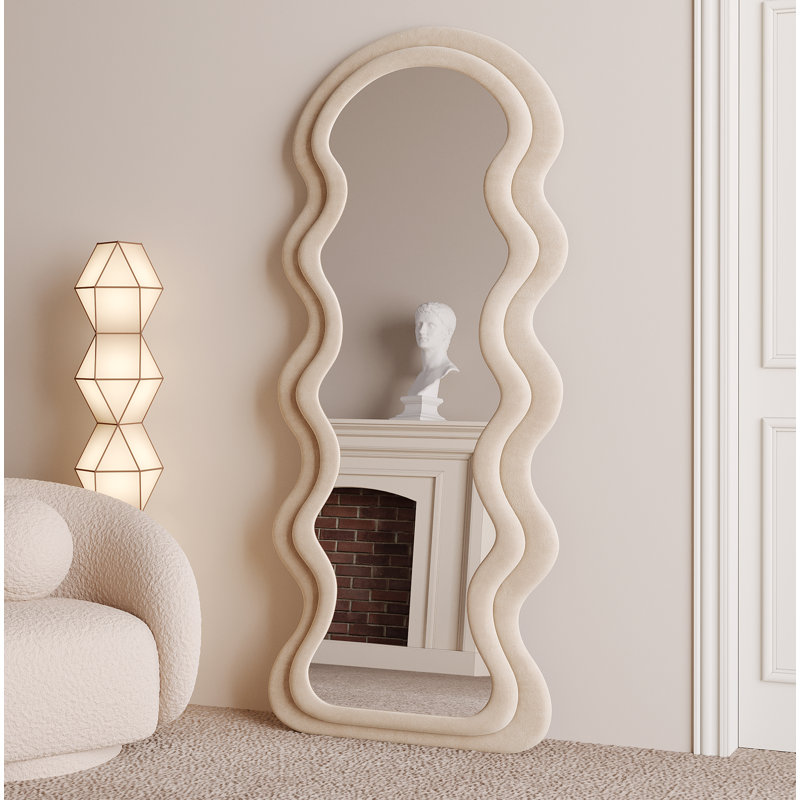 Glass Wavy Mirror, Begie