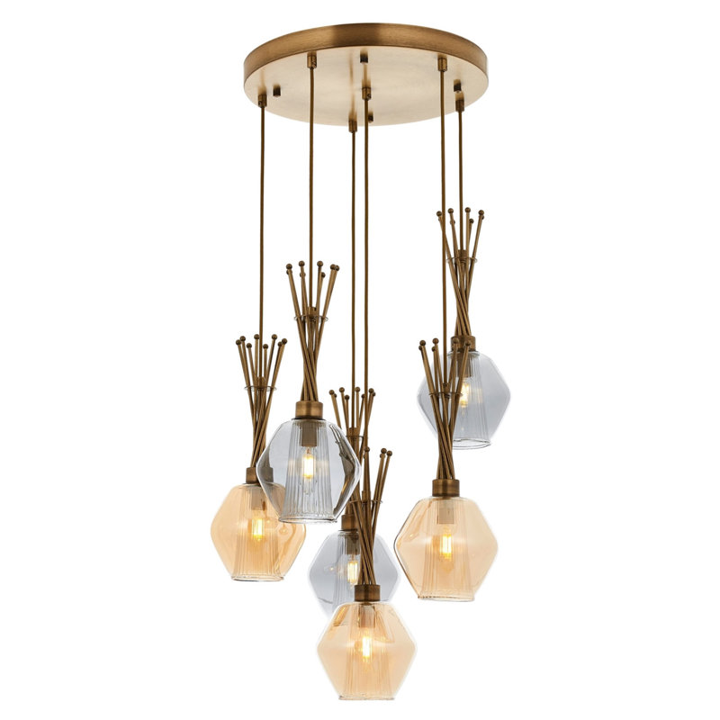 Luminaire suspendu en grappe à 6 lumières