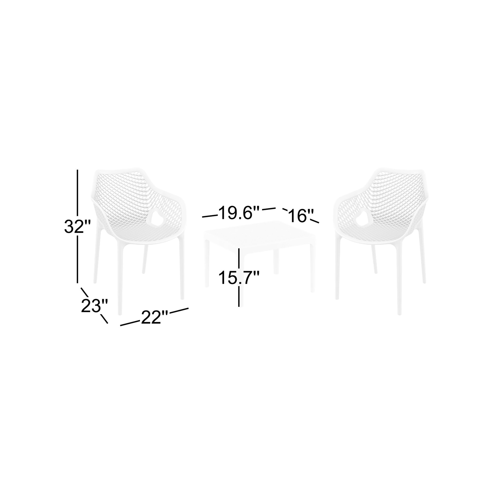 Farrah 2 Person Armchair Seating Set, Yellow