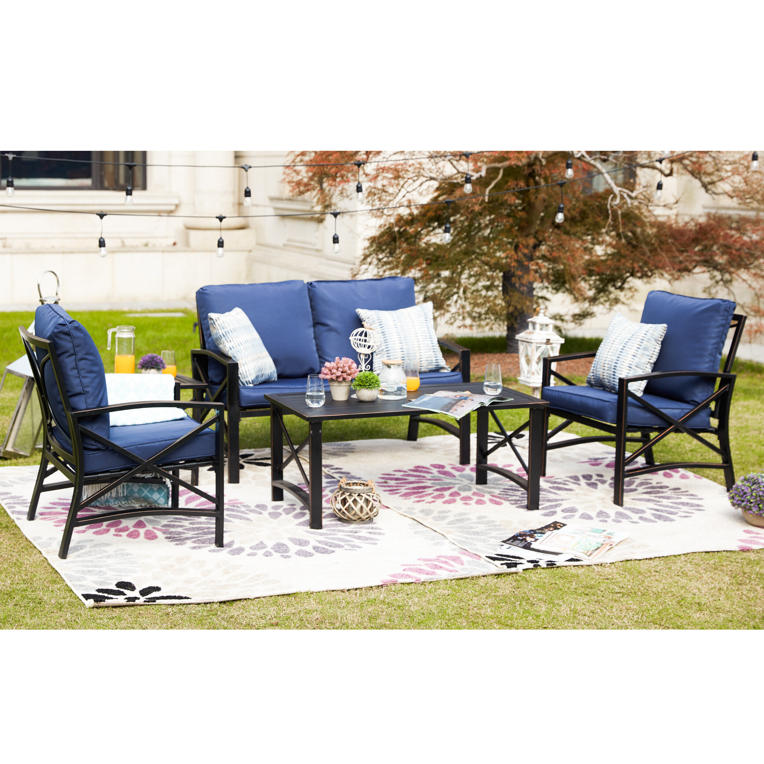 Charlton Home® Straughter 4 Wayfair Cushions Seating Reviews Person & Group - Outdoor with 