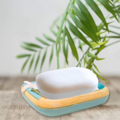 Resin Coastal Ocean-Inspired Soap Dish 3D Seashell and Starfish Design Elegant Functional Holder