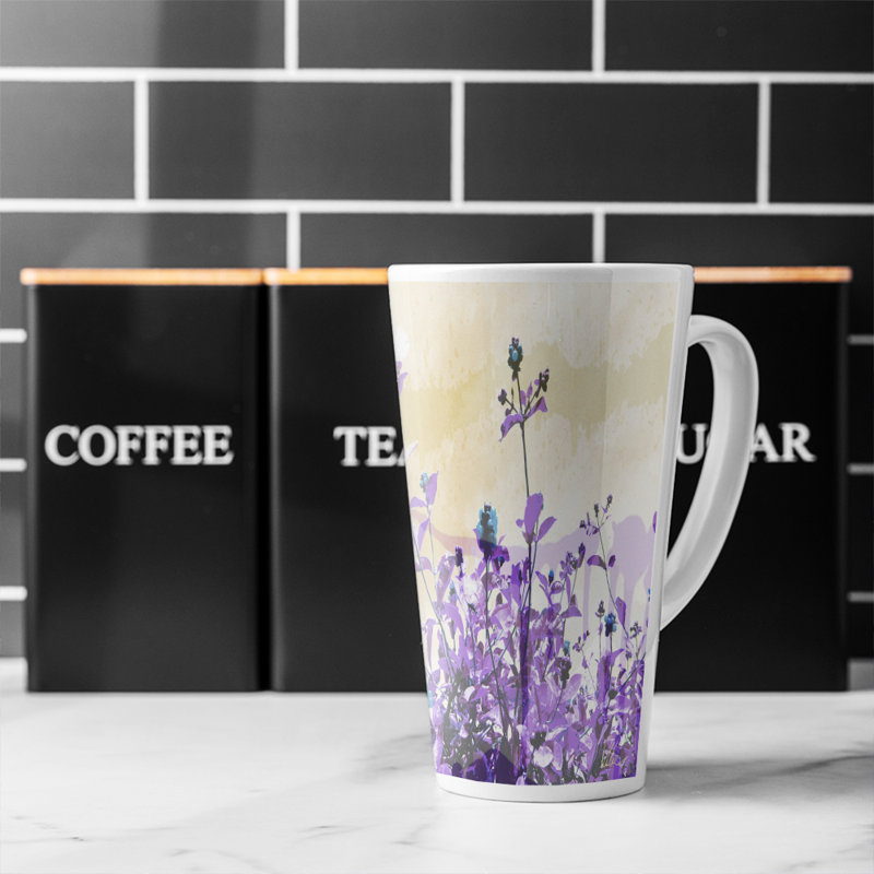 Flowers Latte Mug, Purple/Yellow