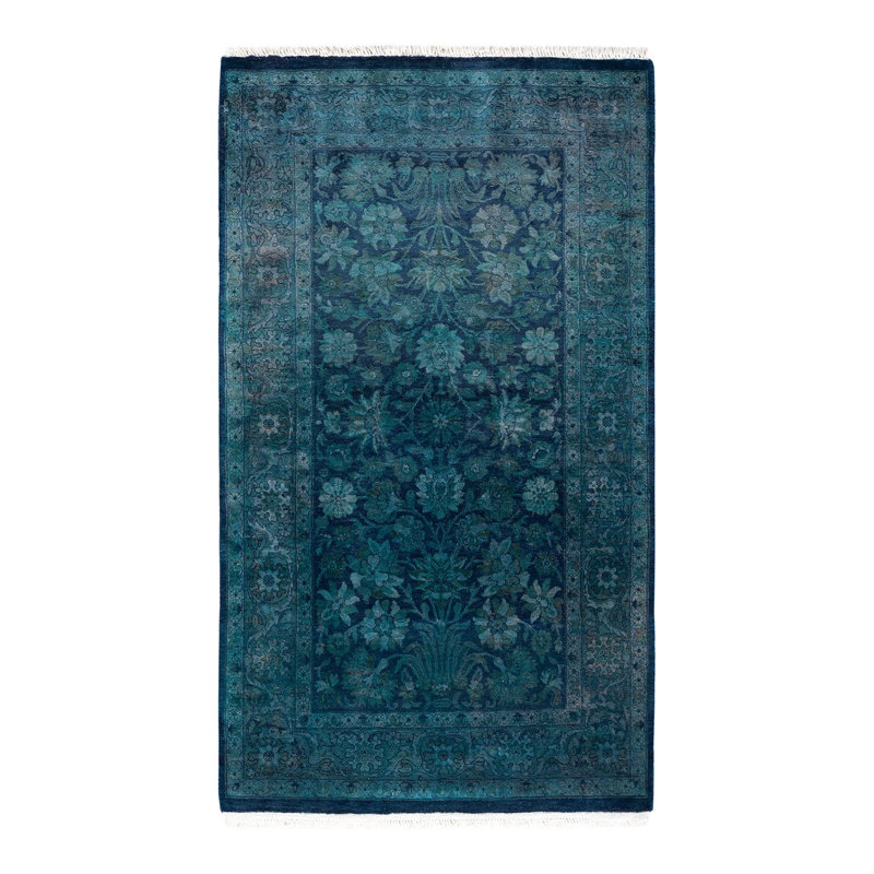 Courey One-of-a-Kind Rectangle 3' 2" X 5' 2" New Age Wool Area Rug Purple