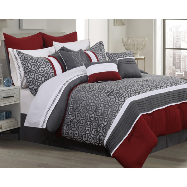 Fluffy Shaggy Comforter Set with 2 Pillowcases King Dark Gray - 79 x 91