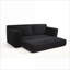 Canapé convertible en L, en mousse à mémoire de forme, sans assemblage, compact pour les petits espaces Noir | Tissu