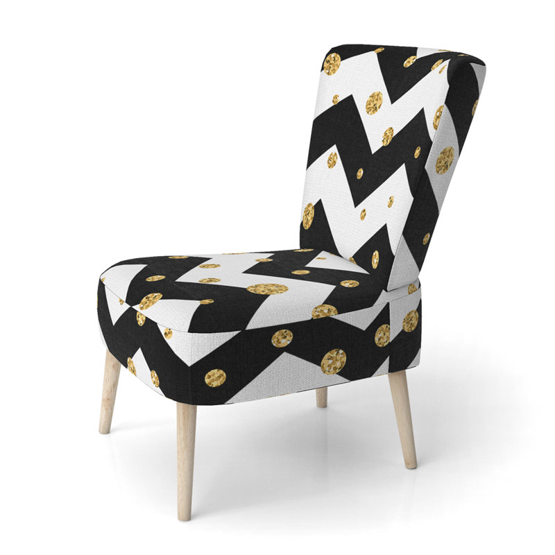 Chaise d'appoint rembourrée Snowflake Zigzag Chevron