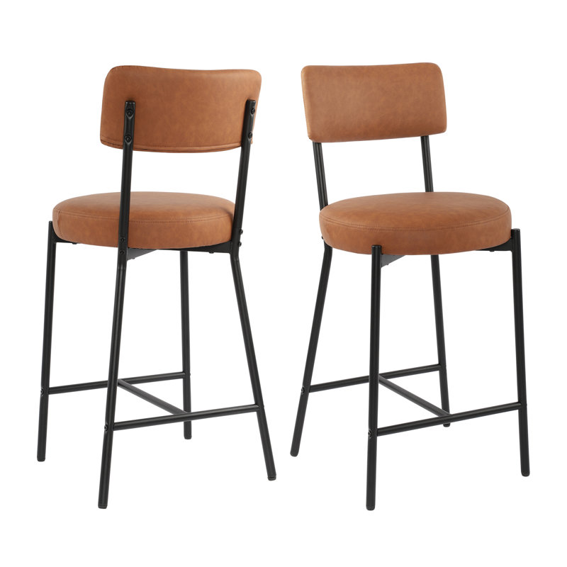Altamonte 15.75 Wide Counter Stool, Brown PU