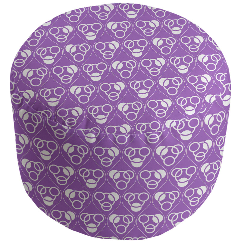 repose-pieds d’ondes à cercles classiques, Violet / Blanc