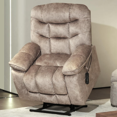 EONIX Large Lay Flat Power Lift Recliner Chair for Elderly with Heat and Massage, 400lbs Dual Motor Electirc Lift Chair with Extended Footrest, SLRY007062, Beige