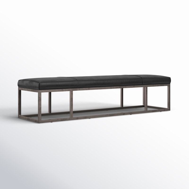 Beaumont Leather Bench, Rider Black