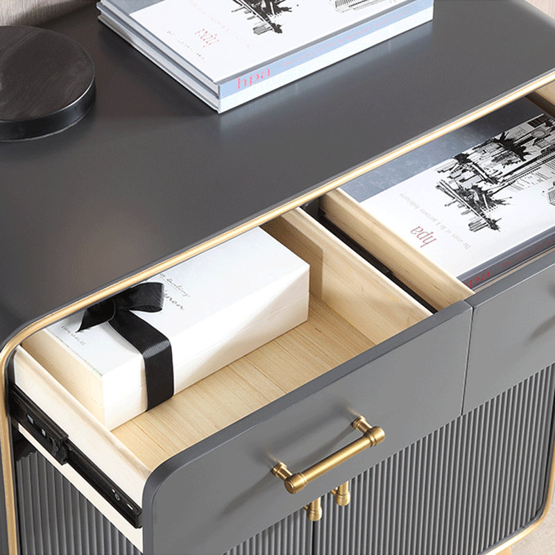Buffet d'entrée élégant et moderne, H 33,46 po x l 39,37 po x P 15,75 po, Gris
