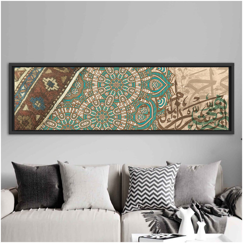 Print on Canvas, Framed Print without Mat, 40 cm H x 120 cm W, Black