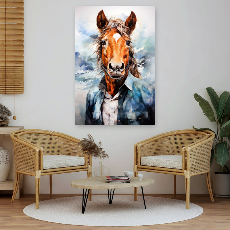 «Dapper Horse Portrait», art mural, 60" H x 40" W