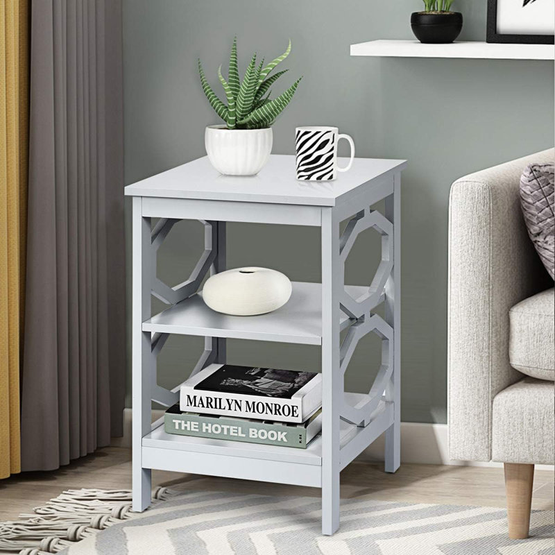Amitie End Table, Grey/Brown/Blue