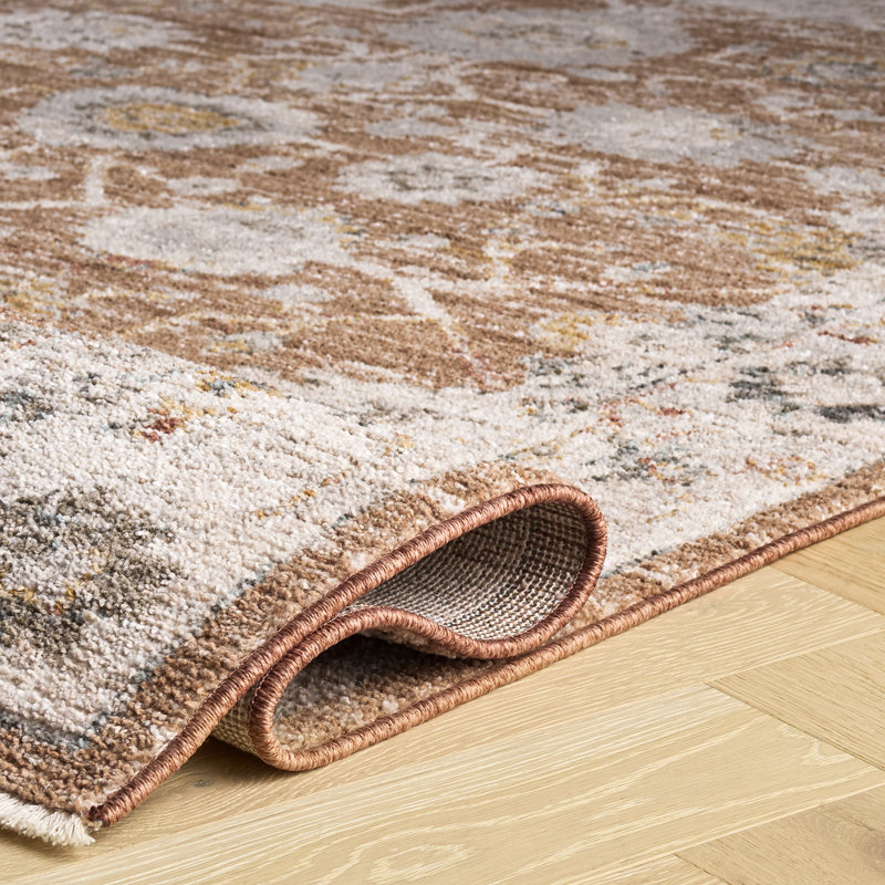 Vintage Rosewood 500 Performance Floral Indoor Rug, Rectangle 4' x 6'