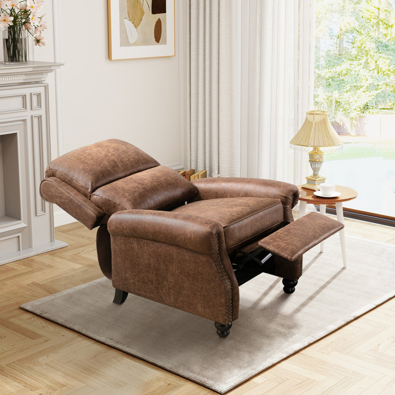 Fauteuil inclinable par pression 34,6 po, Brun
