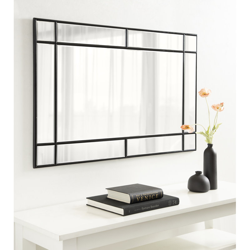 Adinel Engineered Wood Mirror, Black, 36" H x 24" W
