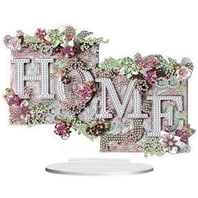 Reay 5D DIY Beautiful Pink Home Floral Tabletop Diamond Painting Kit