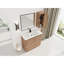 Meuble-lavabo autoportant de 40 po avec lavabo en céramique, surface blanche lisse, tablettes réglables, charnières, armoire latérale, meuble-lavabo, contreplaqué,-341829962