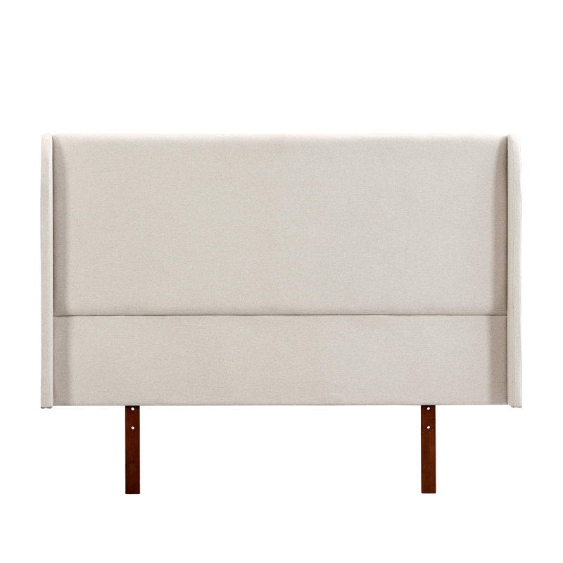 Solid Dry Bamboo Wood 12 Inch Platform Bed, With 48" Upholstered High Headboard,Easy Assembly, Chocolate, King