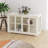 Kitchen Storage Stand Cupboard With Glass Door-White