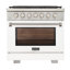 36 in. 5.2 cu. ft. Natural Gas Range and Convection Oven in Black with True Simmer Burners-640147715-640147740