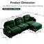 Canapé modulaire à 3 places en chenille avec, plans de combinaison flexibles, siège à haute résilience, coin lecture confortable, chenille, formes diverses, décor d'appartement