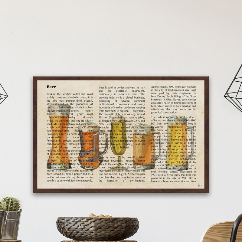 «Pick Your Beer» par Eyre Tarney - impression encadrée sur papier, H 20 po x l 30 po x P 1,5 po