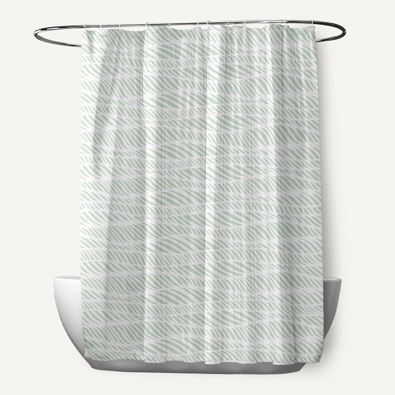 Rideau de douche simple Rolling Waves, Vert