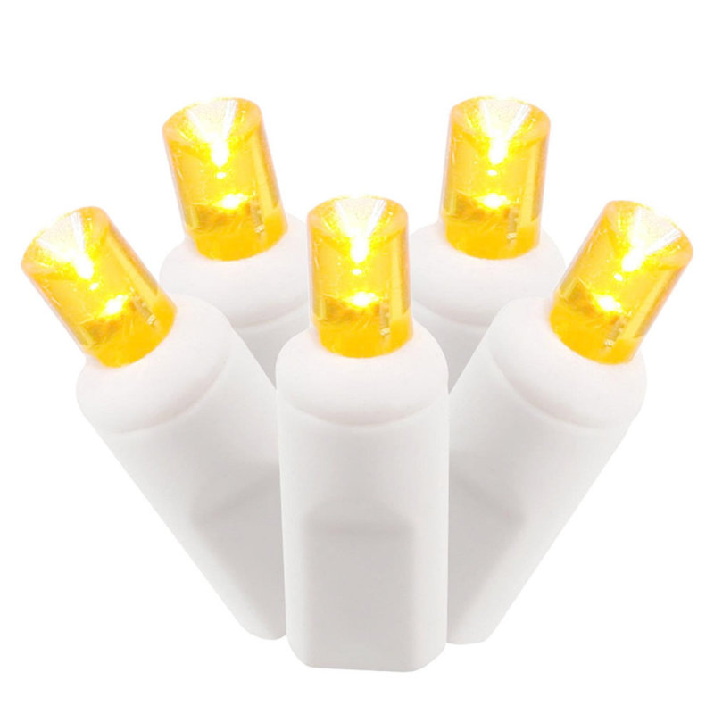 100Lt LED Single Mold Wide Angle LED Christmas light set 6"Sp 50'L, Orange