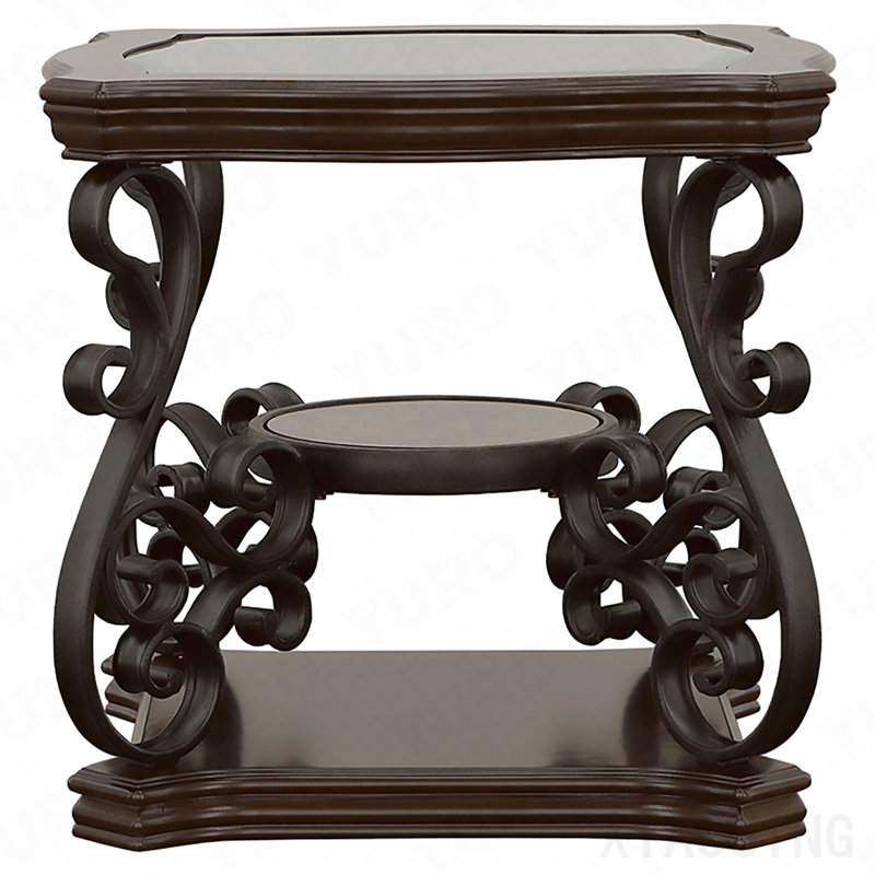 2-Shelf Glass Top End Table