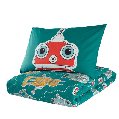 Ensemble de couvre-lit 100% coton vert / jaune / rouge Roseanne