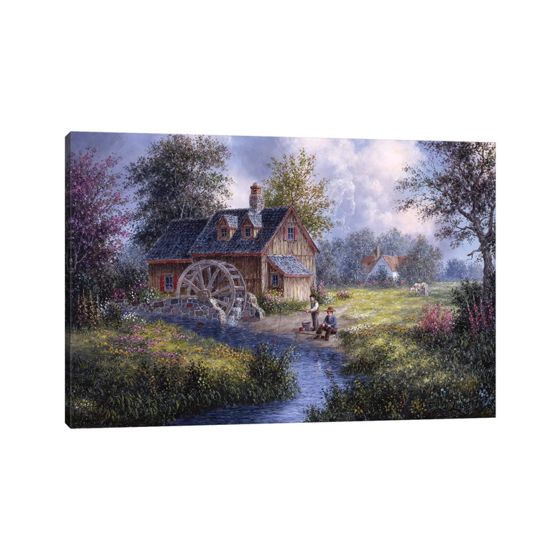 Gone Fishing by Dennis Lewan - Wrapped Canvas Gallery-Wrapped Canvas Giclée, 20.32 cm H x 30.48 cm W